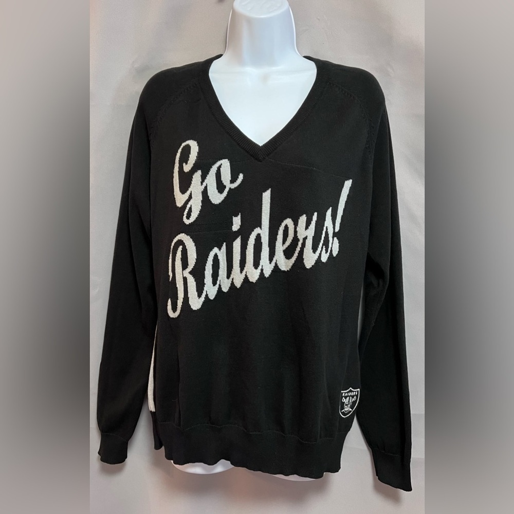 Touch Women’s Sweater‎ Go Raiders Black Gray Sz XL